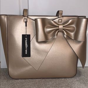 Gold Karl lagerfeld tote